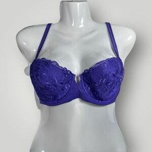 Victorias Secret Dream Angels Bra 34D Purple Lined Demi Underwire Fairy Sexy